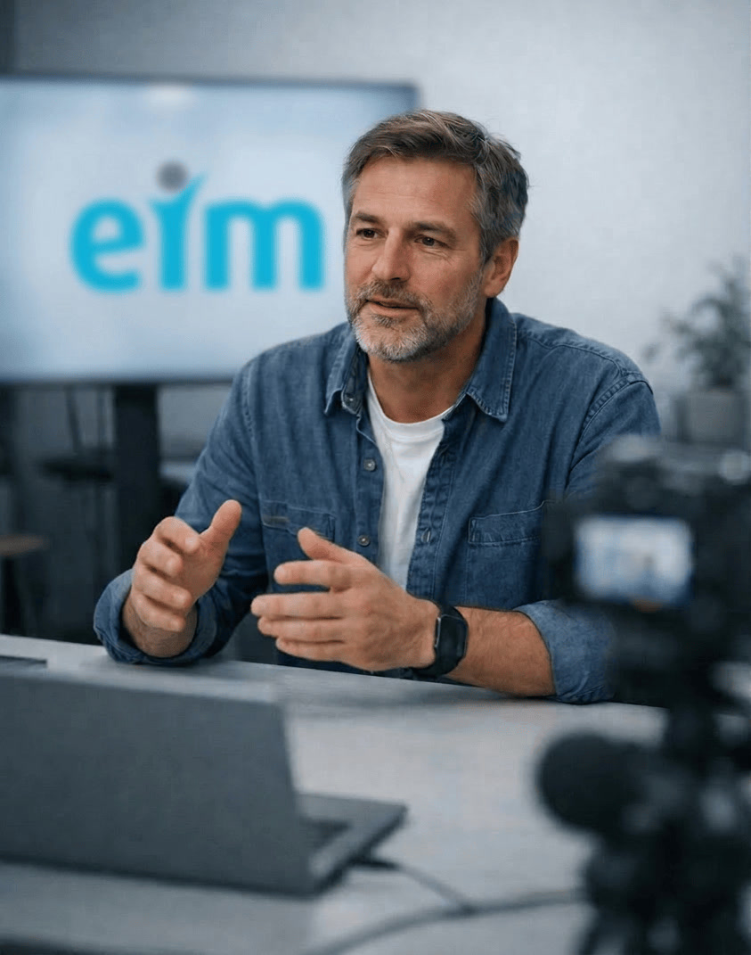 Eim Professior in Front of Camera